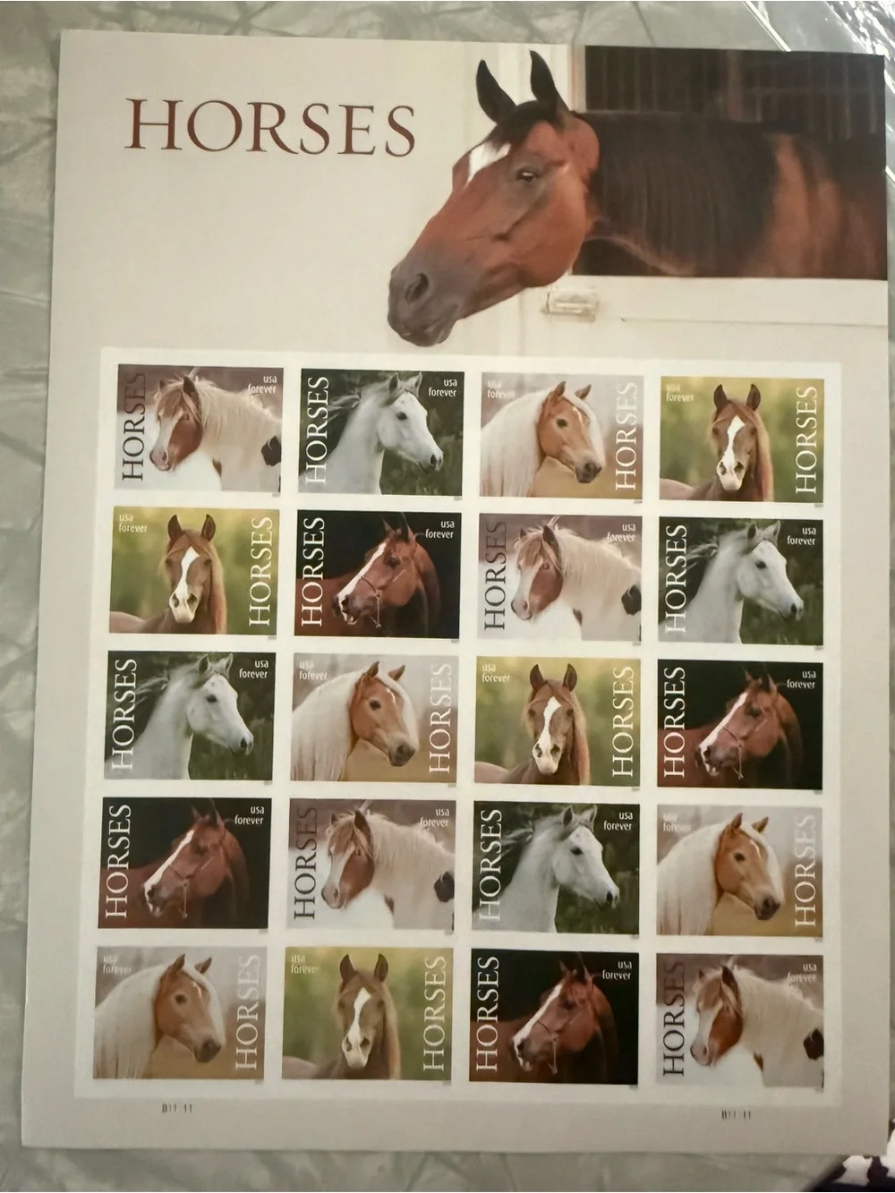 Horses Forever Stamps - Assorted Brown and White Horse Designs